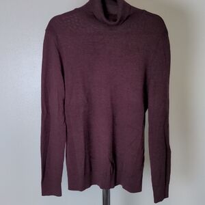 Express Burgundy Turtleneck Sweater Classic Knit